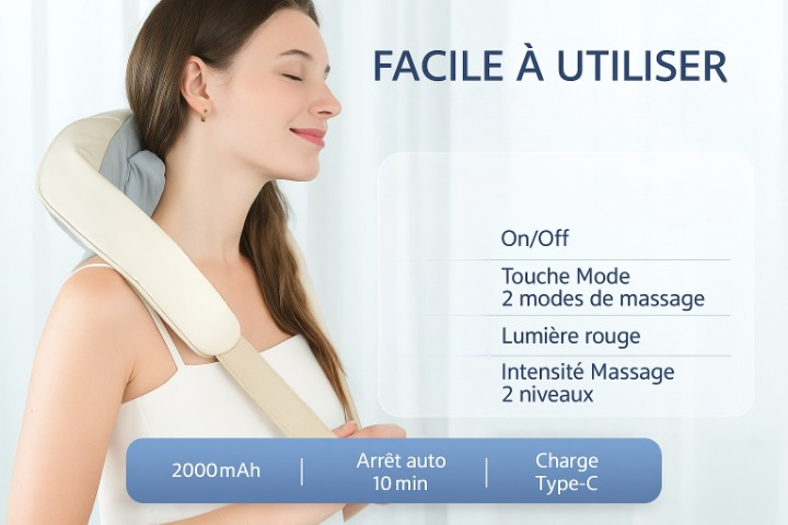 Masseur Shiatsu Cervical Chauffant REVIRA